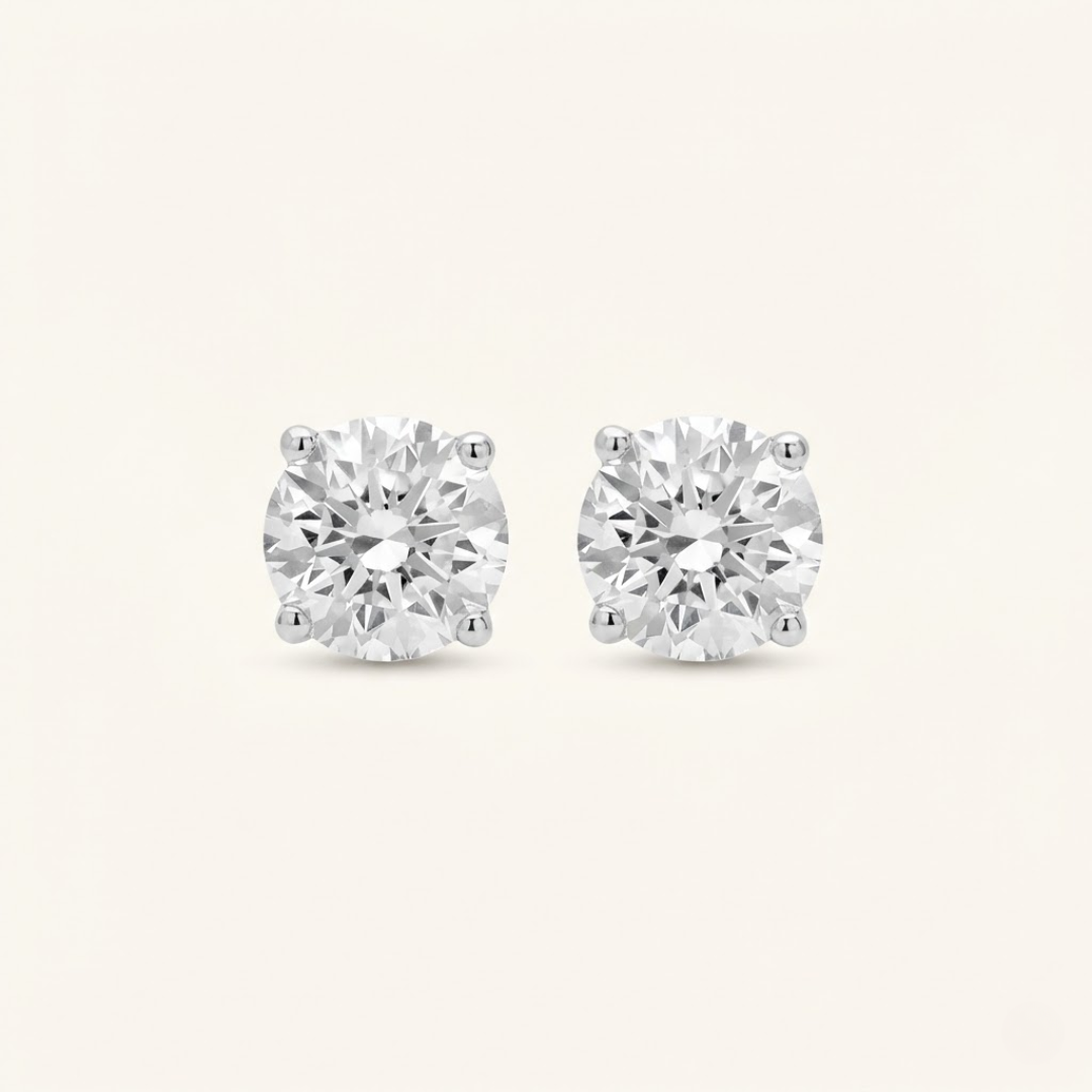 Heba Moissanite Stud Earrings
