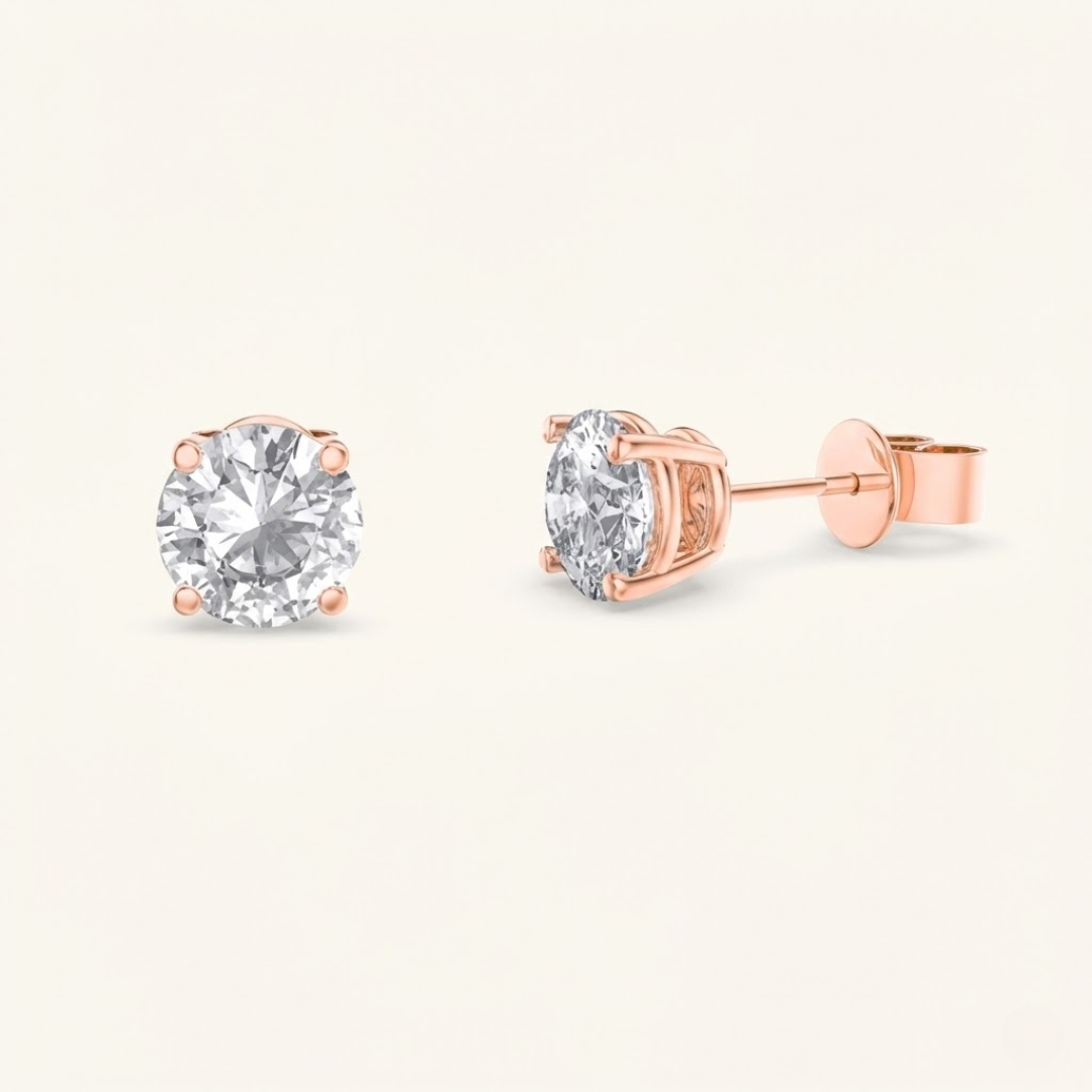 Heba Moissanite Stud Earrings