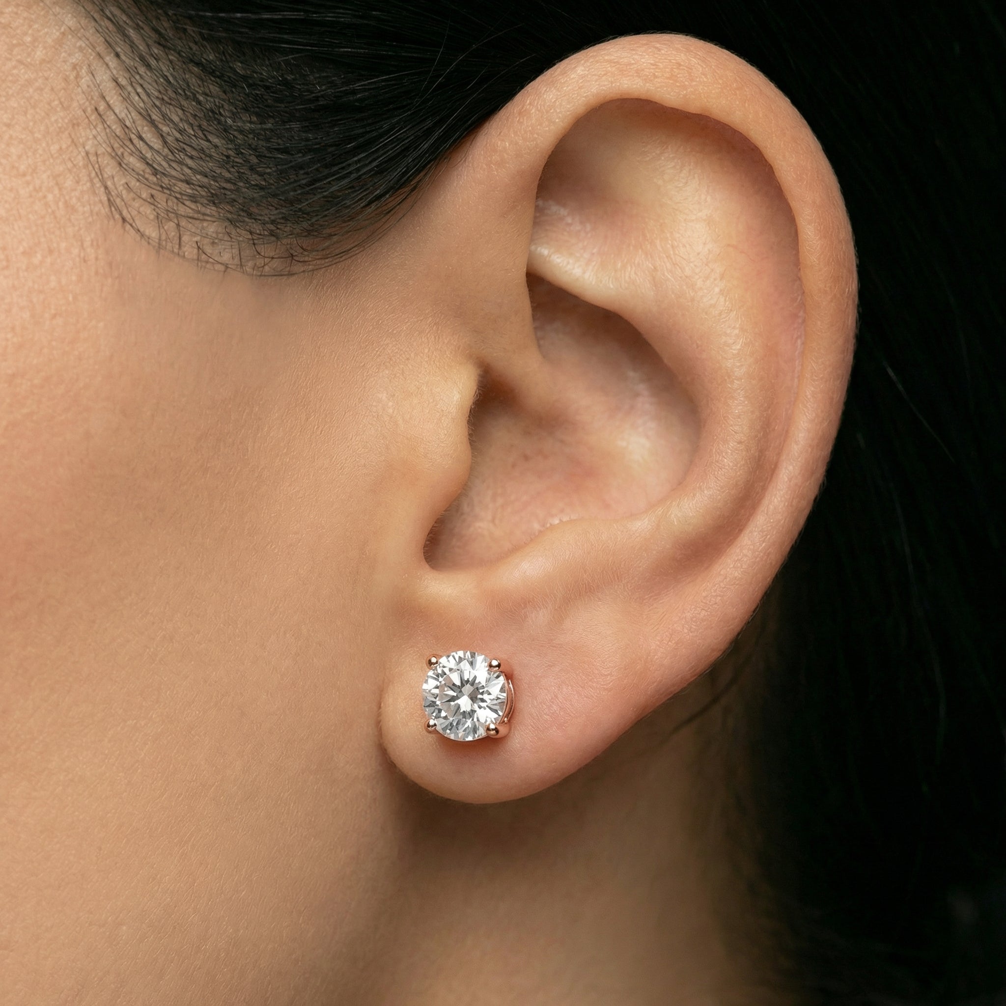 Heba Moissanite Stud Earrings