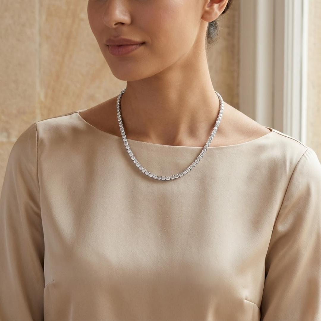 Moissanite Tennis Necklace - 5mm