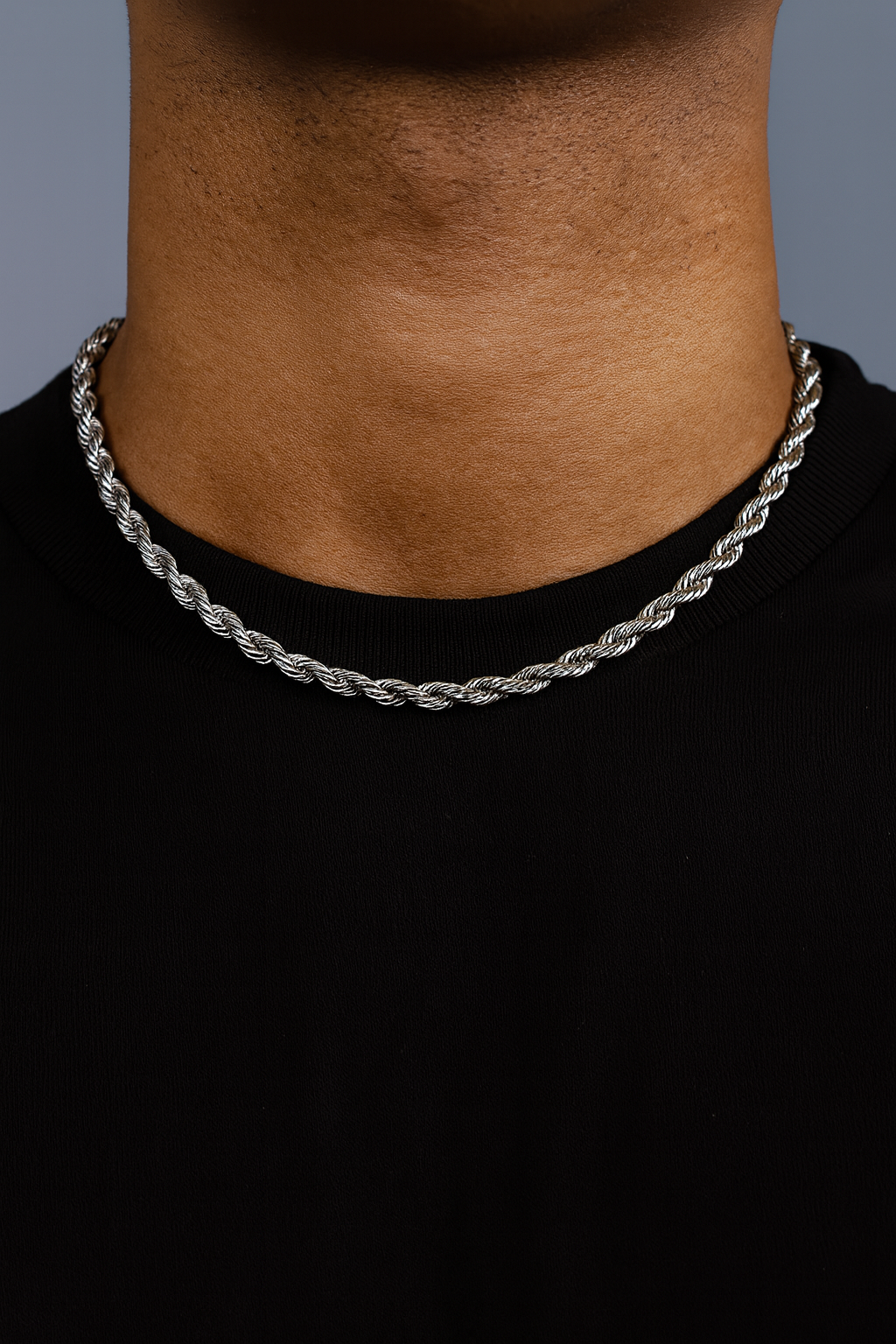 سلسلة حبل نظيفة. - 6 مم ذهب أبيض