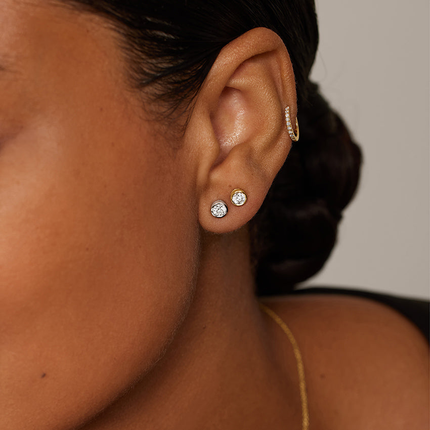 أقراط يارا مويسانيت|.5 قيراط