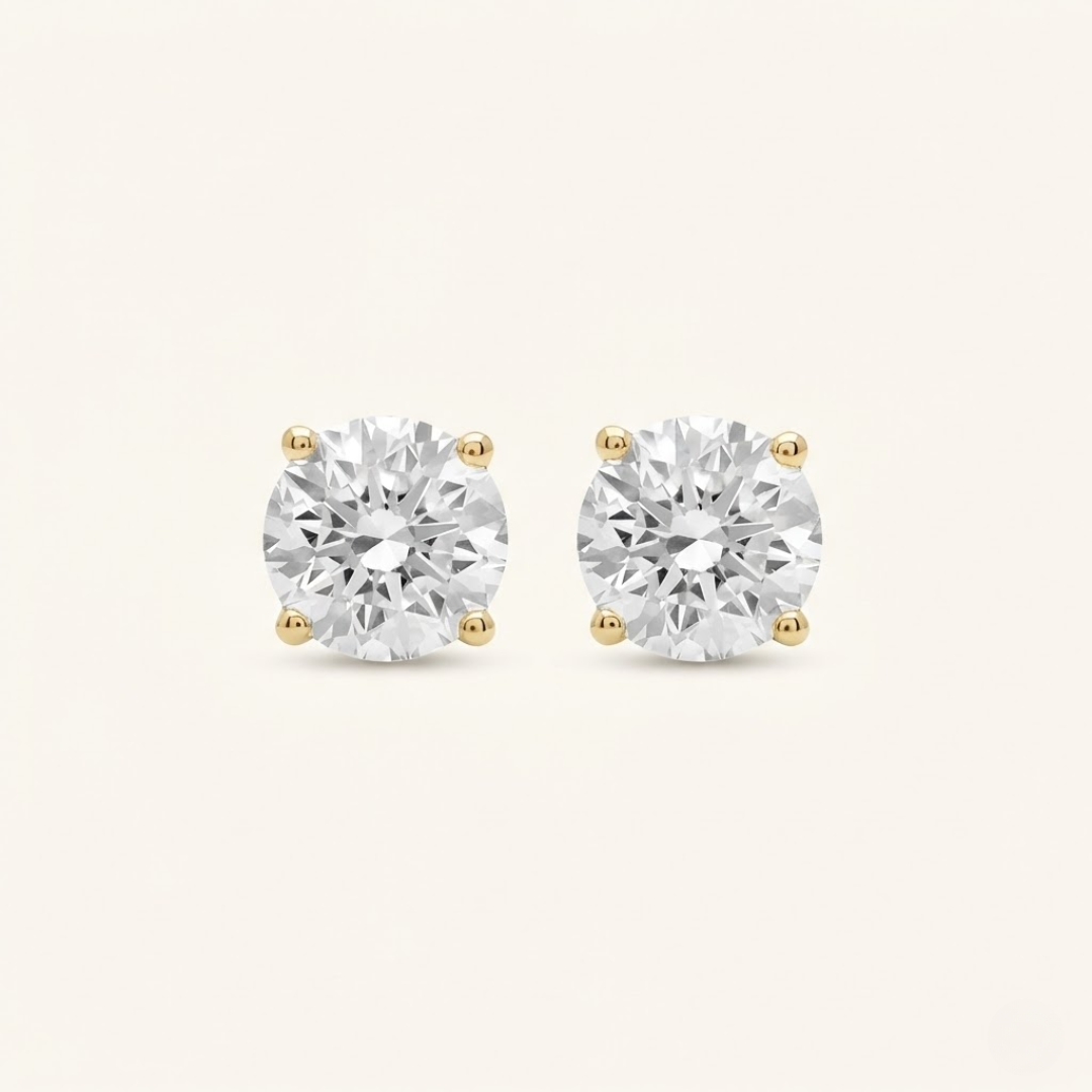 Heba Moissanite Stud Earrings